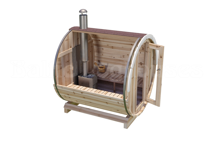 Handcrafted Barrel sauna 200 cm | Handcrafted log houses from Estonia